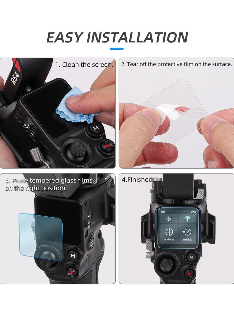 KASTWAVE 2 Sets Screen Tempered Film for DJI RS 4/RS 4 Pro/RS 3/RS 3 Pro Accessories Touch Screen Protector Anti Fingerprint Film, Anti-scratch Tempered Glass Protective Film - Image 3