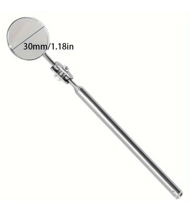Stainless Steel Telescoping Inspection Mirror 30mm Extendable Car Tool - Image 1