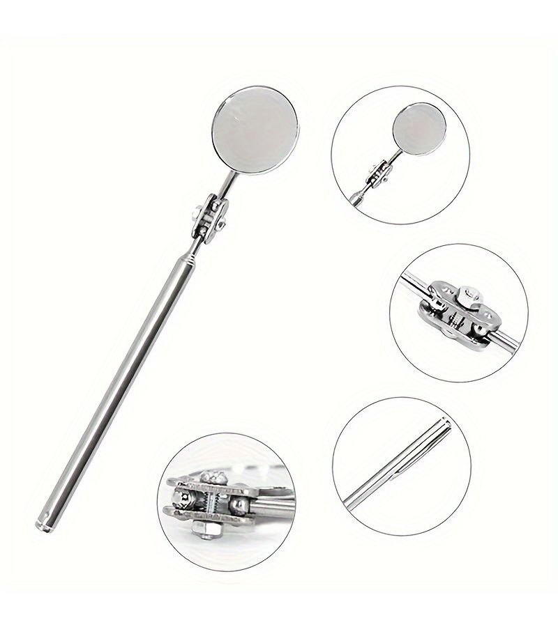 Stainless Steel Telescoping Inspection Mirror 30mm Extendable Car Tool - Image 4