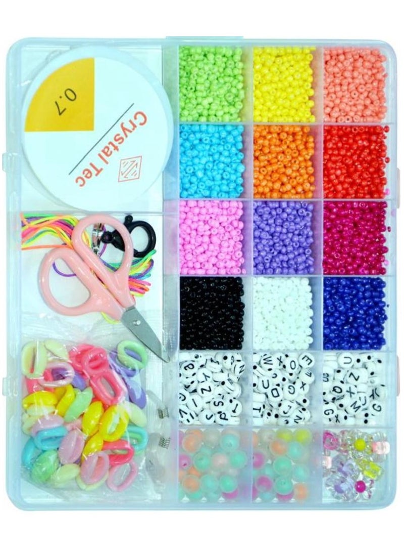 Glass beaded bracelets with a set of multi-colored beads and with alphabet letters beads and jewelry - Image 1