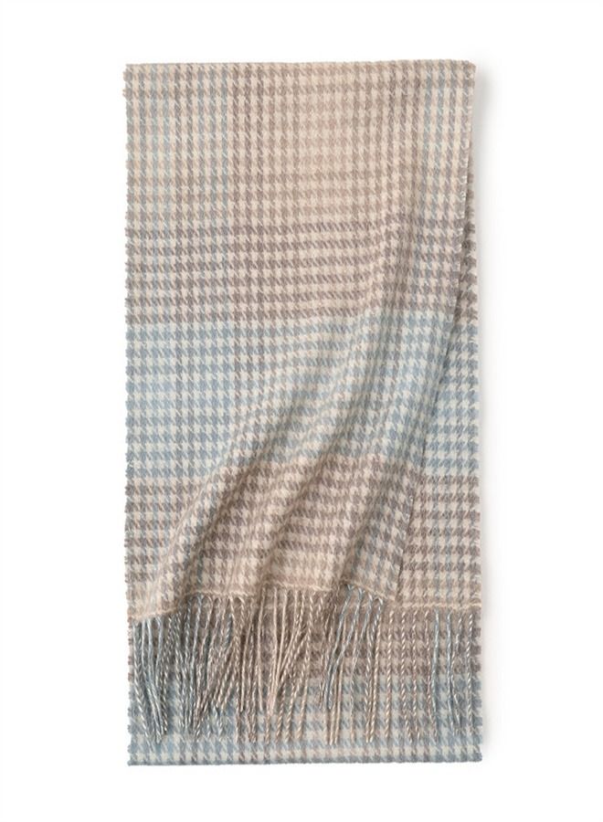 Loquat Warm Long Cashmere Check Scarf Multicolour 