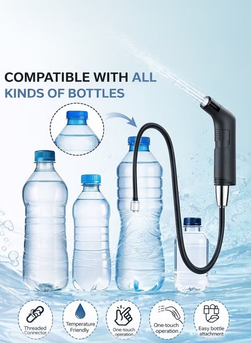 JAJEEK Portable Rechargeable Travel Bidet Shattaf with 2.3L Water Tank, 2-Speed Adjustable Water Flow, 1.2m Flexible Hose for Personal Hygiene - Image 2
