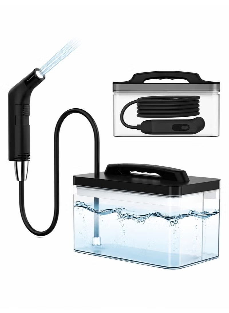 JAJEEK Portable Rechargeable Travel Bidet Shattaf with 2.3L Water Tank, 2-Speed Adjustable Water Flow, 1.2m Flexible Hose for Personal Hygiene - Image 1