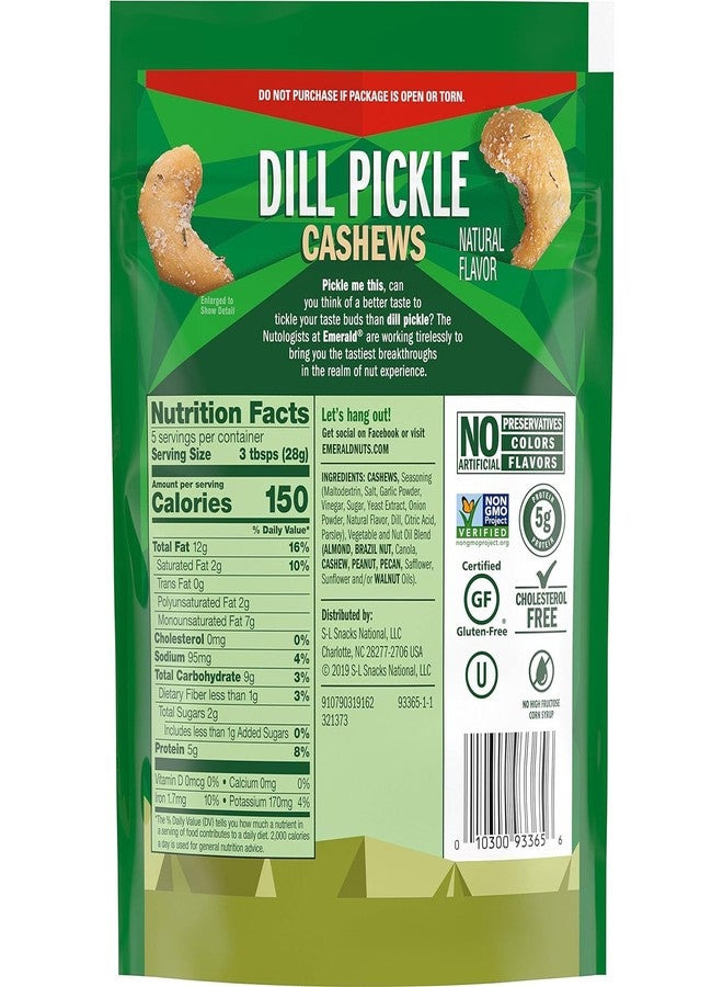 Emerald Nuts Combo (Variety Pack) Featuring Dill Pickle Seasoned Cashews & Salt and Pepper Cashews | 5 Oz Resealable Bags | Kosher Certified, Non-GMO, Contains No Artificial Preservatives or Synthetic Colors - Image 5