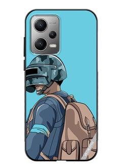 Protective Case Cover For Xiaomi Redmi Note 12 Pro Helmet And In Military Uniform Design Multicolour