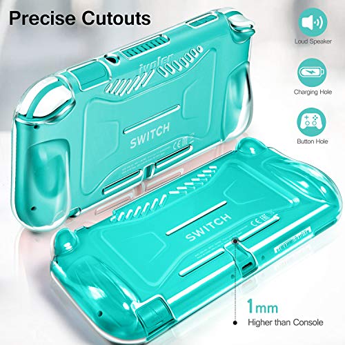 ivoler Clear Case for Nintendo Switch Lite Carrying Protective TPU Case, Soft TPU Grip Cover for Joy-Con Grip Cover with 2 Pack Screen Protector Tempered Glass Shock-Absorption, Anti-Scratch - Image 3