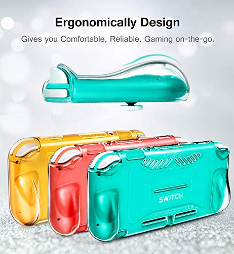 ivoler Clear Case for Nintendo Switch Lite Carrying Protective TPU Case, Soft TPU Grip Cover for Joy-Con Grip Cover with 2 Pack Screen Protector Tempered Glass Shock-Absorption, Anti-Scratch - Image 2