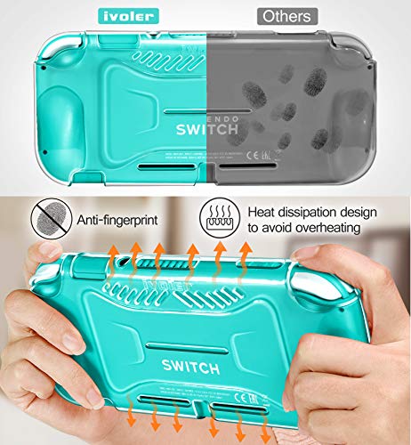 ivoler Clear Case for Nintendo Switch Lite Carrying Protective TPU Case, Soft TPU Grip Cover for Joy-Con Grip Cover with 2 Pack Screen Protector Tempered Glass Shock-Absorption, Anti-Scratch - Image 4
