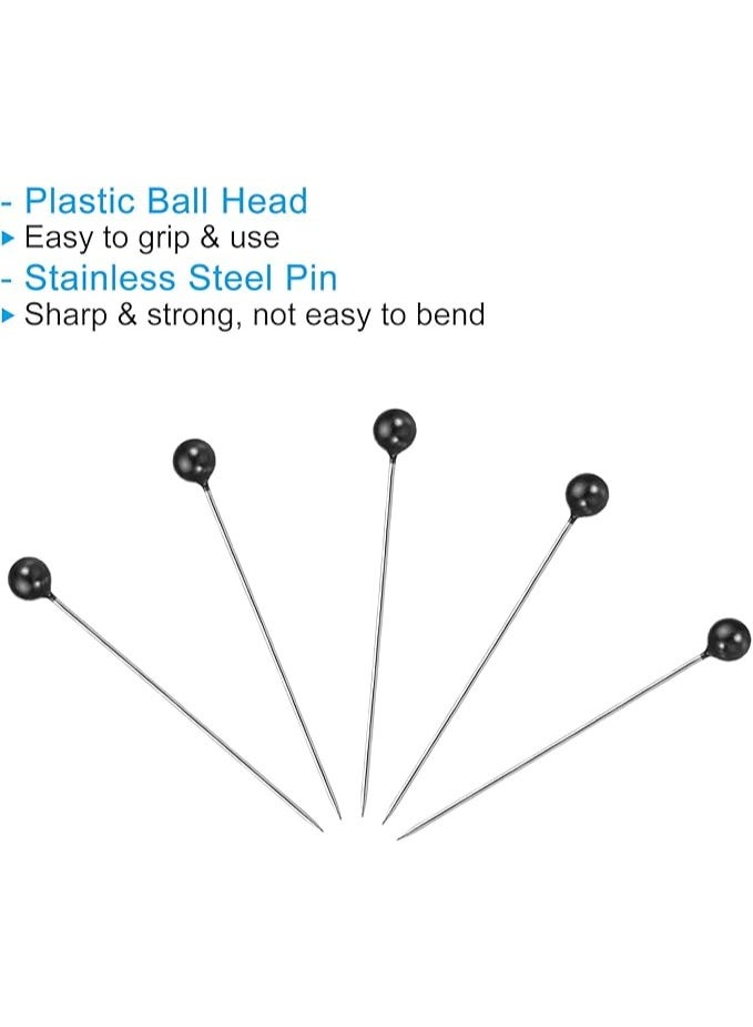 PATIKIL Sewing Pins, 100 Pcs 1.5 Inch Straight Pin with Plastic Pearlized Ball Head for Fabric, Decorative, Jewelry DIY, Craft and Sewing Project, Black  - Image 4