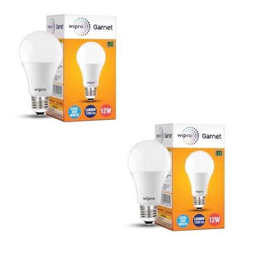 wipro Garnet 12W LED Bulb for Home & Office |Warm White (2700K) | B22 Base|220 Degree Light Coverage |4Kv Surge Protection |400V High Voltage Protection |Energy Efficient | Pack of 2 - Image 1