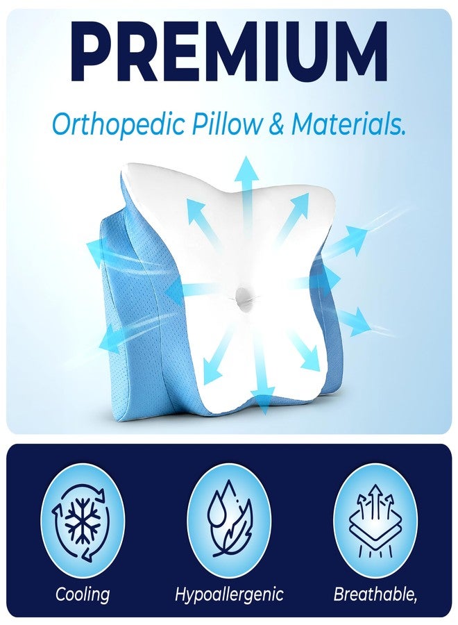 YESINDEED Pain Relief Cooling Pillow - Cervical Neck Support for Sleeping, Contoured Memory Foam Design for Neck and Shoulder Pain, Ergonomic Sleep Solution for Side Sleepers, Snoring, Posture - Image 4
