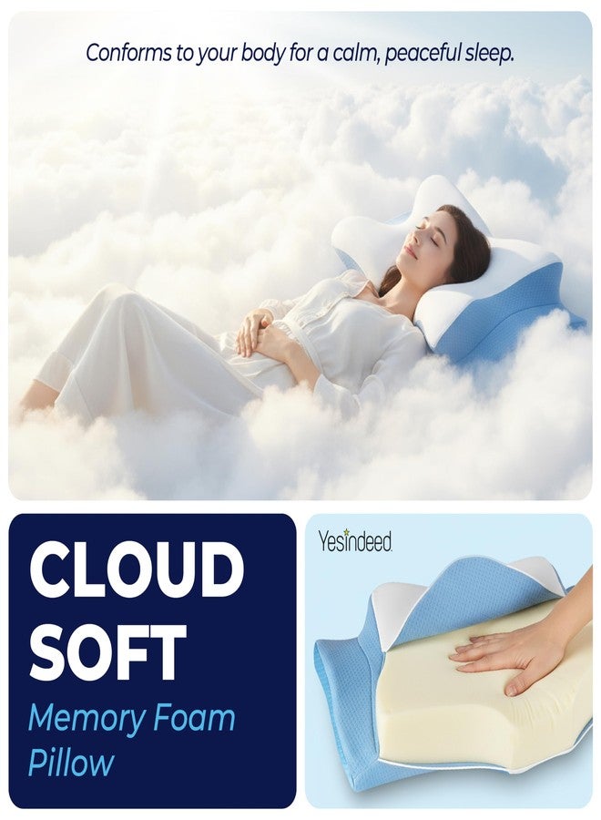 YESINDEED Pain Relief Cooling Pillow - Cervical Neck Support for Sleeping, Contoured Memory Foam Design for Neck and Shoulder Pain, Ergonomic Sleep Solution for Side Sleepers, Snoring, Posture - Image 3