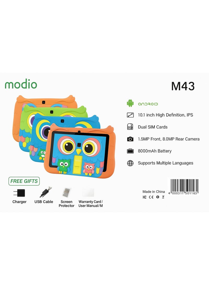 MODIO TAB Modio M43 Kids Tablet  10.1  HD IPS Display | 8GB RAM + 512GB ROM | Dual SIM | 5MP Front + 8MP Rear Cameras  8,000mAh Battery Android OS  Owl Shockproof Case  Free Gifts Included  Colour  Pink - Image 3