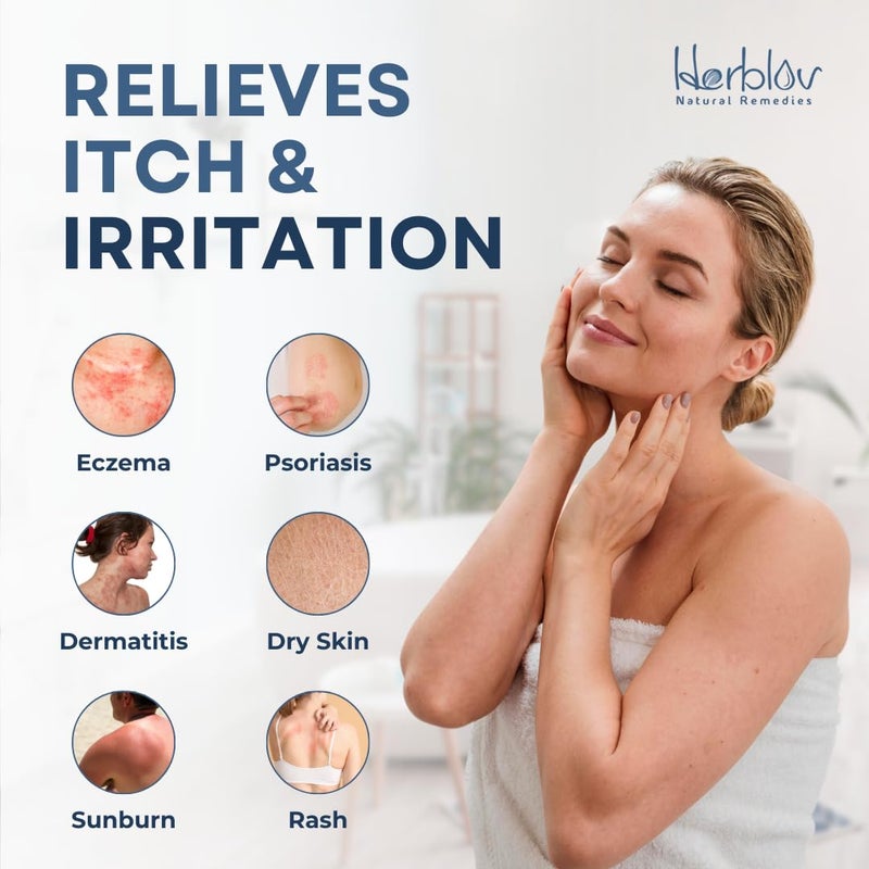 Herblov Eczema Soap Bar for Face and Body All Natural Dermatitis Psoriasis Treatment for Dry Itchy Sensitive Skin Relief Gentle Detoxifying Healing AntiItch Oatmeal Goat Milk Wash for Kids Adults - Image 2