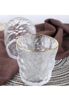 MAAC HOME Qbebe MAAC Home Set of 4 Elegant Gold Rimmed Artisanal Glass Cup| Elegant Durable and Classic design Perfect for Family Everyday Use, and Family Get- Together, Restaurant, Banquet and More 