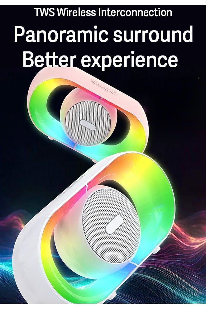 Upgraded Bluetooth Speaker with Waterproof, Stereo Sound, 24H Playtime, Portable Wireless Speaker for iPhone, Samsung and More White - Image 2