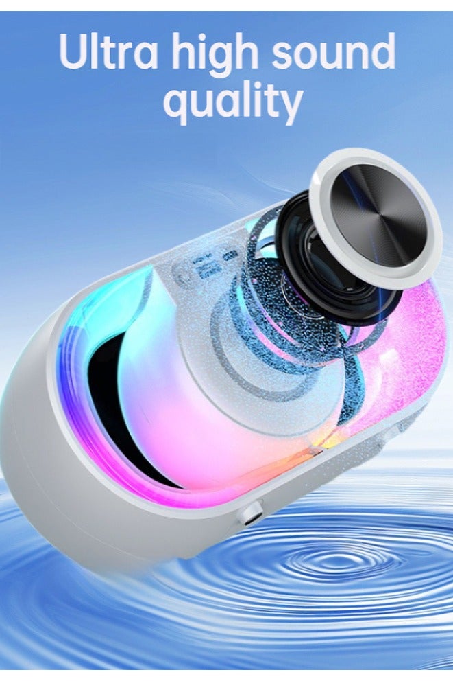 Upgraded Bluetooth Speaker with Waterproof, Stereo Sound, 24H Playtime, Portable Wireless Speaker for iPhone, Samsung and More White - Image 1
