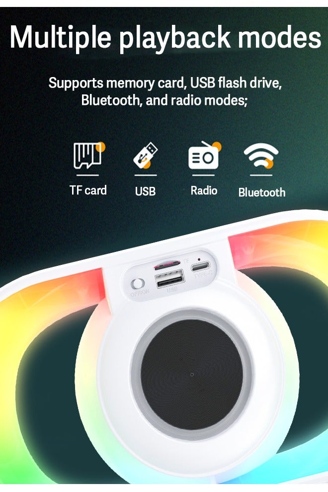 Upgraded Bluetooth Speaker with Waterproof, Stereo Sound, 24H Playtime, Portable Wireless Speaker for iPhone, Samsung and More White - Image 4