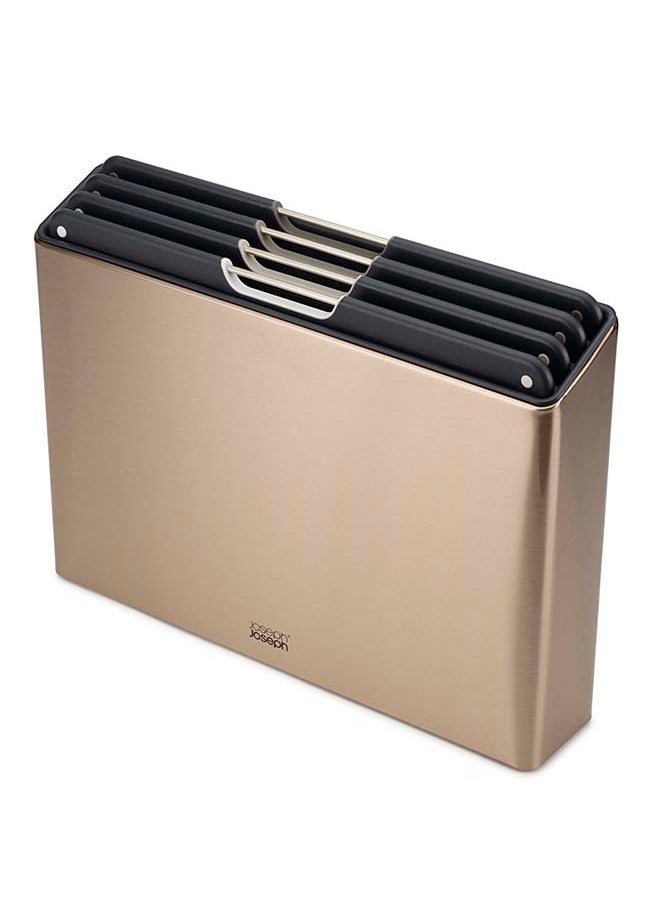 Joseph Joseph Joseph Joseph Folio Steel Chopping Board SET 4 pieceS - Rose Gold  - Image 1