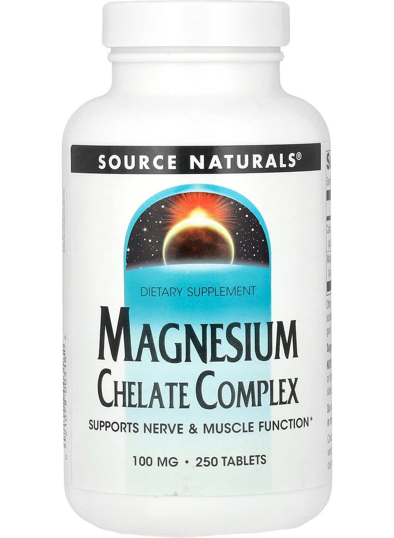 Source Naturals Magnesium Chelate Complex, 100 mg, 250 Tablets