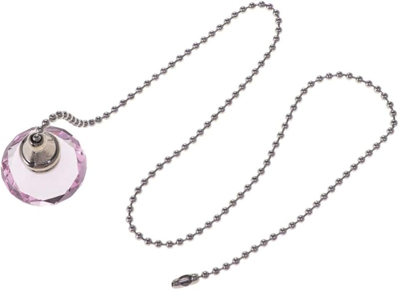 سلسلة سحب مروحة السقف الكريستالية الوردية قلادة كلاسيكية بديلة سهلة الإمساك شكل ماسي زخرفة معلقة زخرفية - Image 1