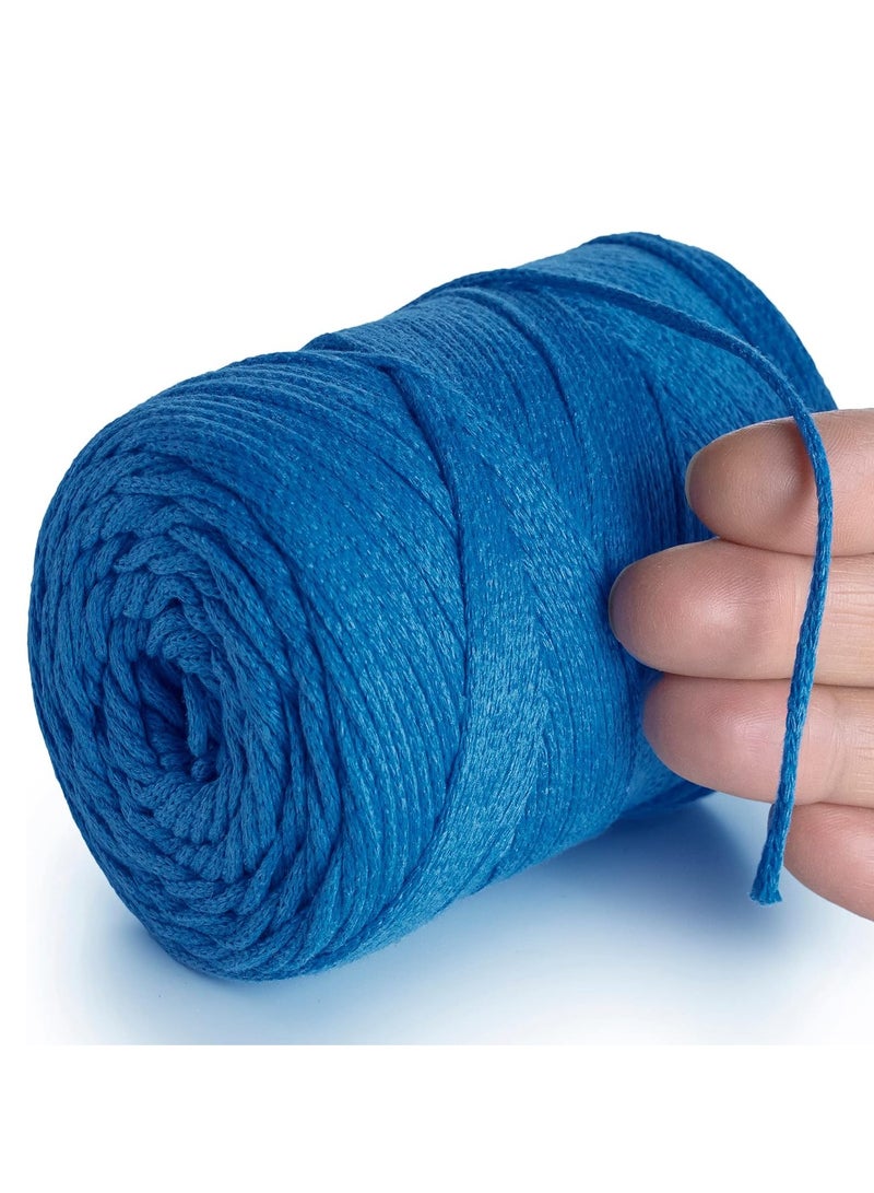 Macrame Thread 2mm 250m Roll Premium Cotton Durable and Soft (blue) - Image 1