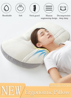 DUNISO Super Comfort Ergonomic Pillow for Neck Head and Shoulder Pain Relief Contour Support Pillows for Bed Sleeping Orthopedic Cervical Spine Stretch Pillow for Side Back Stomach Sleeper  - Image 1