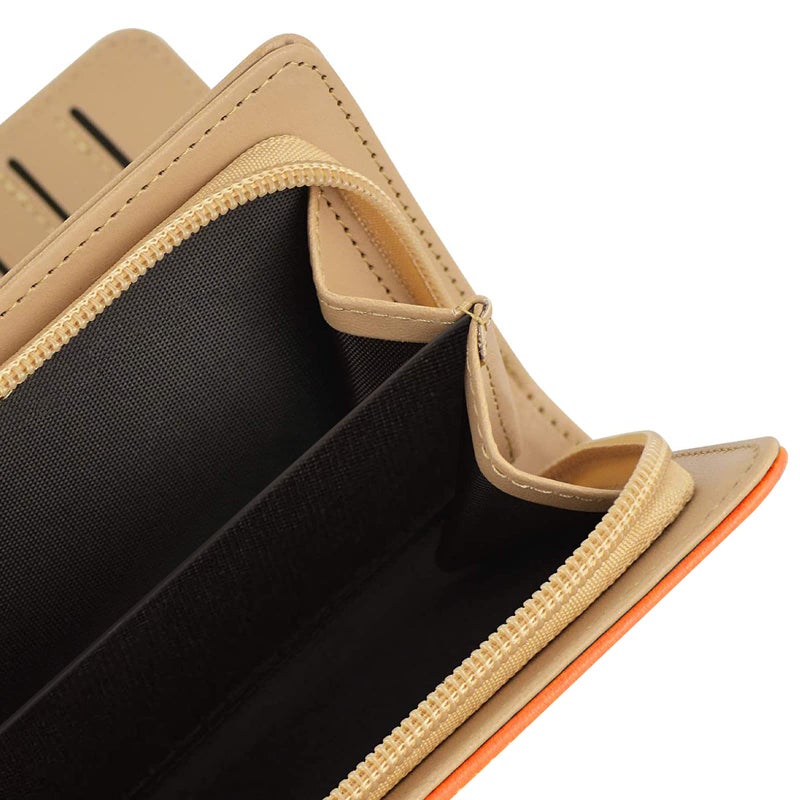 PGXT Women's Wallet Women Credit Card Holder Hollow Leaf Pattern Bifold Leather Lady Long Wallet Purse Zip Birthday Xmas Gifts for Women Girls(Brown) - Image 5
