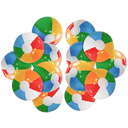 Lamnhin 12 Beach Ball for Kids 14 Pack Beach Balls Bulk Inflatable Pool Beach Balls Bulk Hawaiian Tropical Theme Party Decorations Favors Supplies - Image 1