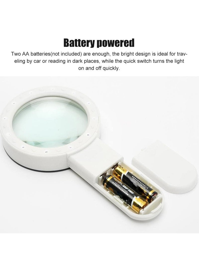 PTTIMFFM 30X LED Lighted Magnifying Glass, Large Handheld Illuminated Magnifier with 12 LEDs for Seniors’ Reading, Coins, Jewelry, Craft Inspection - Image 4