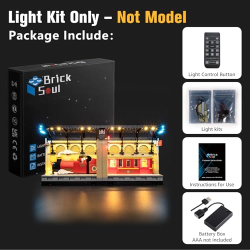 BrickSoul Advanced RC Light Kit for Lego 76450 Book Nook Hogwarts Express Building Set Upgraded Wireless ONOff Dimming Zonal Lighting with Hidden Cable Tech 76450 Set NOT Included - Image 5