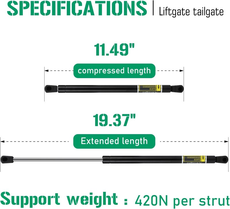 AEagle Liftgate Tailgate Lift Supports for Mitsubishi Outlander - Image 2