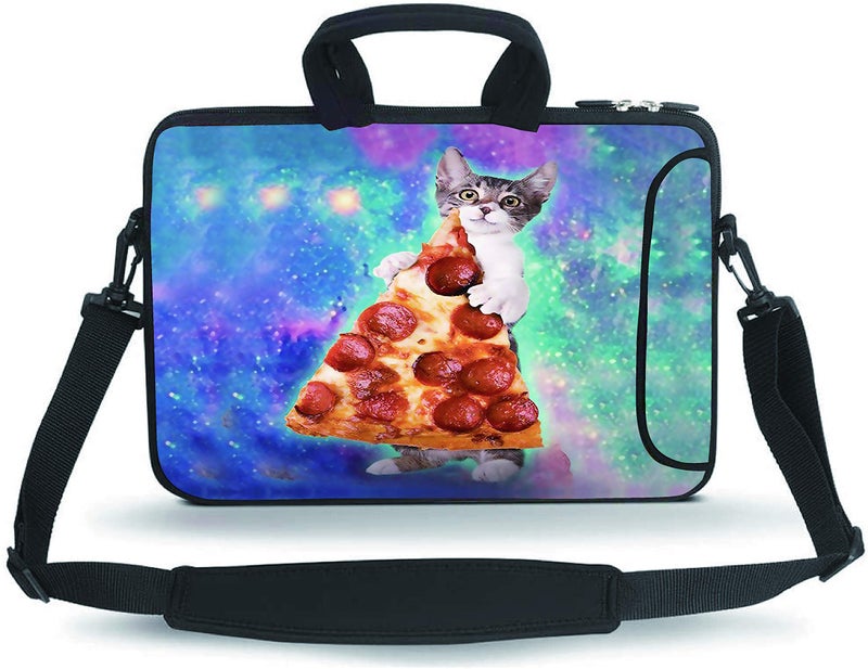 HYUTOTA 14 15 15.4 15.6 inch Messenger Bag Carrying Case Sleeve with Handle Accessory Pocket Fits 14 to 15-Inch Laptops/Notebook/Ebooks/Kids Tablet/Pad(Cute Cat) - Image 2