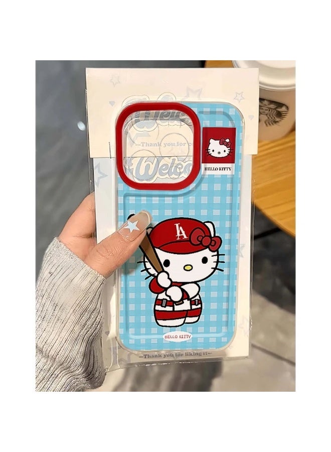 NIBEMINENT Cute Red Hat Baseball Kitty Protective TPU Case Cover For iPhone 16 Pro Max, Clear - Image 2