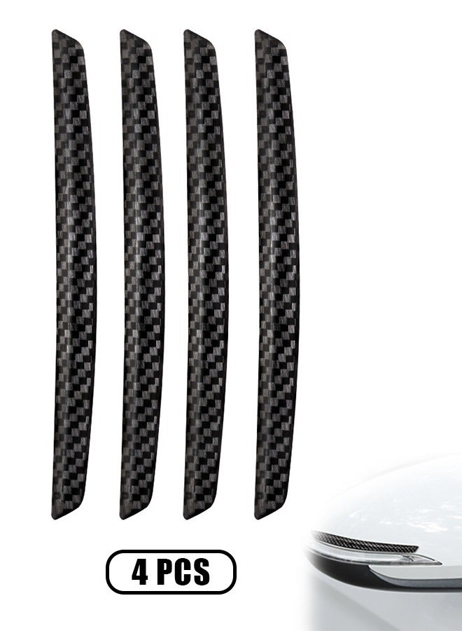 Generic 4 Pcs Car Bumper Guard Protector Sticker, Carbon Fiber Car Front Rear Bumper Protector Strip, Universal Anti Scratch Bumper Protector Long Rubber Corner Guard Anti Collision Strip (Black)  - Image 1