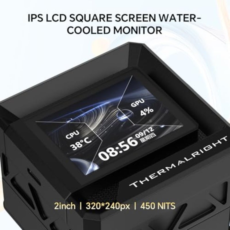 FW360 SE ARGB V2 360mm CPU AIO Liquid Cooler for Desktop - TL-M12Q 2000RPM Daisy-Chain Fans, 2" LCD Display Screen, for AM4/AM5 and Intel 1700/1851 3000RPM Pump, 3×TL-M12Q 120mm PWM Daisy-Chain Fans, for AMD AM5/AM4 and Intel LGA1851/1700 - Image 3