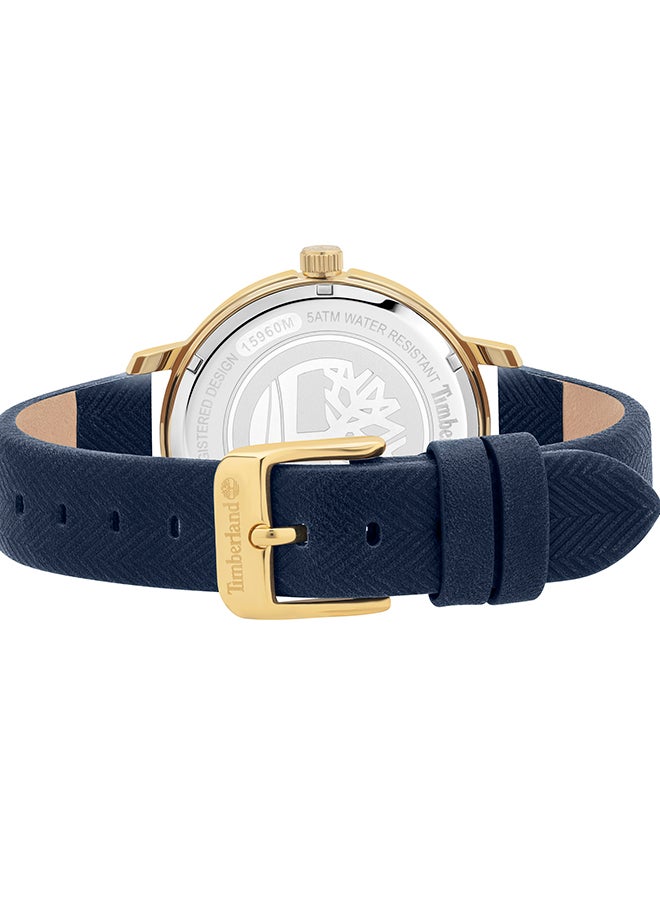 Timberland Men Sherburne Men's Blue Dial Navy Leather Strap Analog Watch 3ATM - Image 2