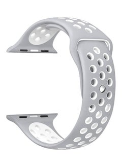 Soft Silicone Replacement Strap Wristband For Apple Watch 42/44/45mm Nike Band Series 5/6/7 Grey/White