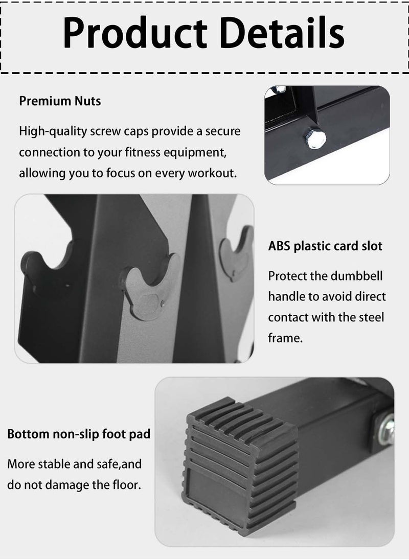 Viden - 3 Tier Dumbbell Storage Rack Dumbbell Stand Weight Storage Heavy Duty A Row Rack Dumbbell Storage Rack Dumbbell Storage Rack Steel Dumbbell Rack Home Gym Office - Image 1