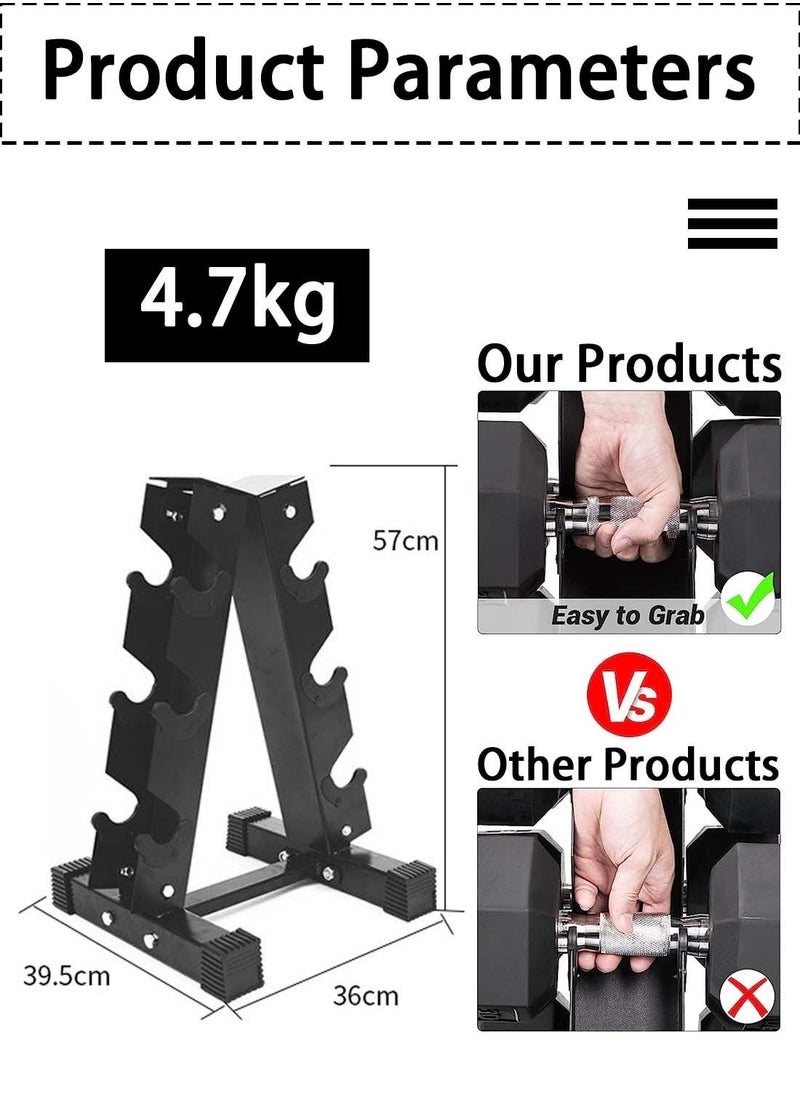 Viden - 3 Tier Dumbbell Storage Rack Dumbbell Stand Weight Storage Heavy Duty A Row Rack Dumbbell Storage Rack Dumbbell Storage Rack Steel Dumbbell Rack Home Gym Office - Image 1
