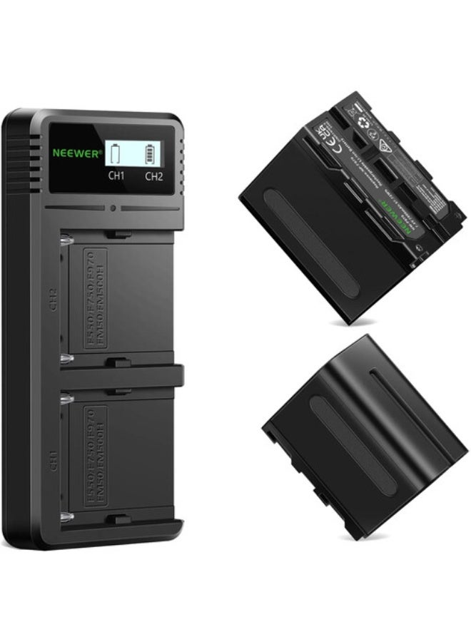 Neewer 2-Pack Sony NP-F970 Replacement Battery Charger Set - Image 1