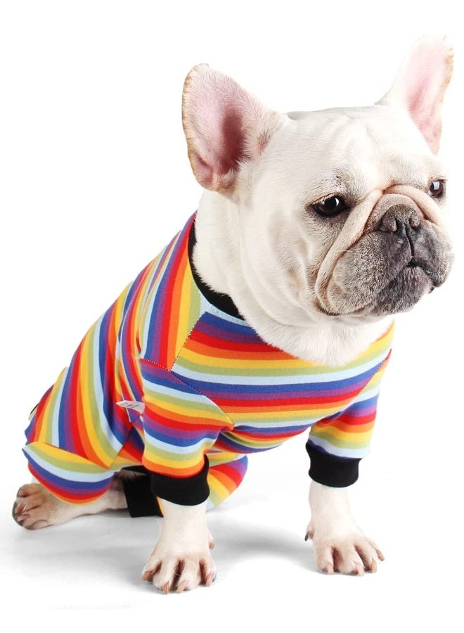 Dog Surgical Recovery Suit Rainbow Color Anti- licking Dog Abdominal Wounds Bandages Post- Operative Onesie for E-Collar Dogs Cats After Surgery Colorful - Image 1