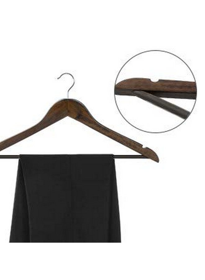 Evolluxi Evolluxi® Natural Smooth Finish Wooden Hanger for Clothes Hanging Hangers for Wardrobe, Precisely Cut Notches, 360 Degree Swivel Chrome Hook, Hanging Garments and Accessories (Pack of 100, Walnut) - Image 2