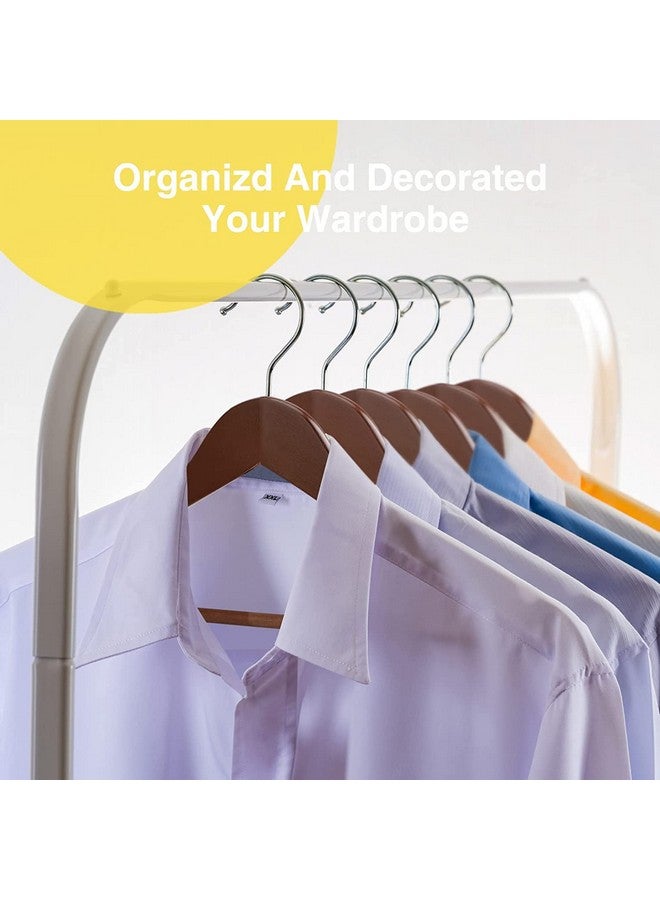 Evolluxi Evolluxi® Natural Smooth Finish Wooden Hanger for Clothes Hanging Hangers for Wardrobe, Precisely Cut Notches, 360 Degree Swivel Chrome Hook, Hanging Garments and Accessories (Pack of 100, Walnut) - Image 3