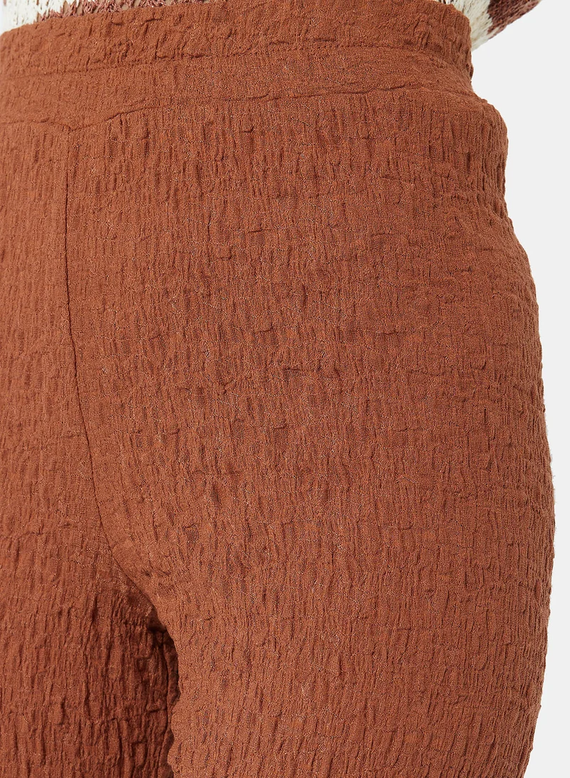 MANGO Textured Crop Pants