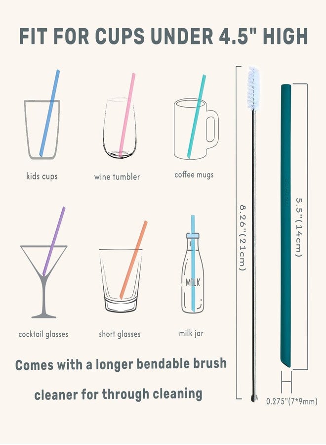 Tegion Mini Short Pinch Test Passed 5.5" Replacement Reusable Toddlers& Kids&Baby Silicone Small Straws for The First Years Take & Toss Spill Proof Straw Cup-Safe Fun for Baby Teething Chewing - Image 5