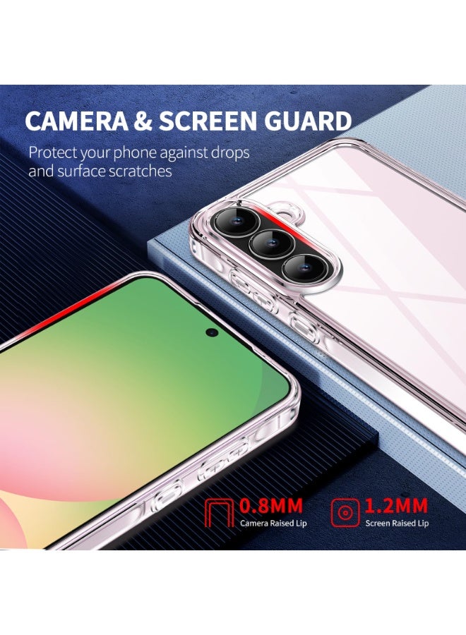 سانموجيد جراب حماية الكاميرا لهاتف Samsung Galaxy A56 5G مع واقي شاشة من قطعتين، حماية مضادة للخدش والصدمات، جراب رفيع مضاد للاصفرار لهاتف Samsung A56، شفاف - Image 5
