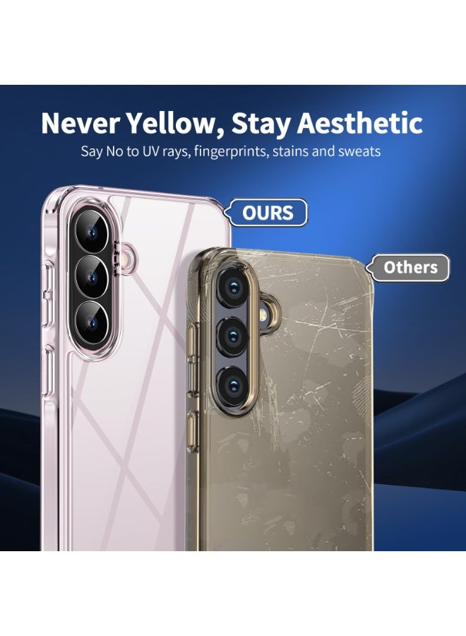 سانموجيد جراب حماية الكاميرا لهاتف Samsung Galaxy A56 5G مع واقي شاشة من قطعتين، حماية مضادة للخدش والصدمات، جراب رفيع مضاد للاصفرار لهاتف Samsung A56، شفاف - Image 3