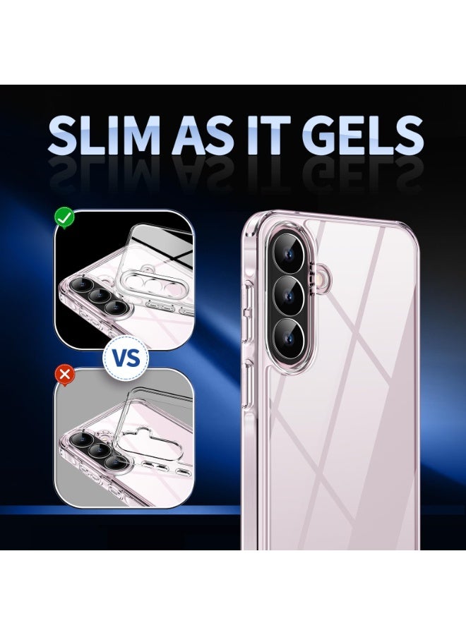 سانموجيد جراب حماية الكاميرا لهاتف Samsung Galaxy A56 5G مع واقي شاشة من قطعتين، حماية مضادة للخدش والصدمات، جراب رفيع مضاد للاصفرار لهاتف Samsung A56، شفاف - Image 4