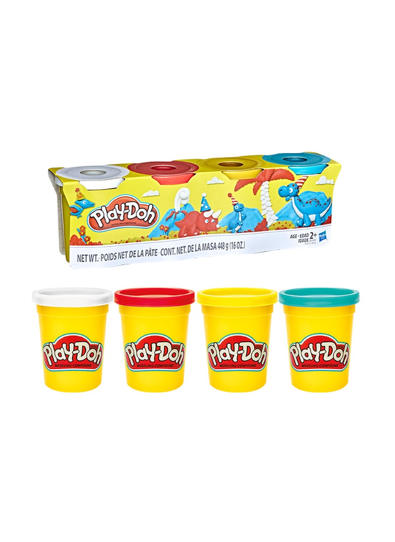 Play-Doh عبوة مكونة من 4 لألوان كلاسيكية من المركب النمذجي للأطفال من عمر سنتين وما فوق، 4 أوقيات، رائعة للفنون والحرف، هدايا حفلات  - Image 1